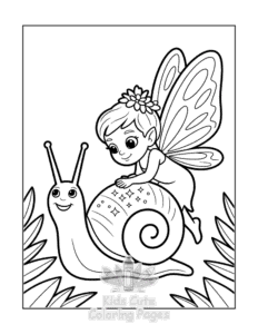 Easy Fairy coloring sheet for young children