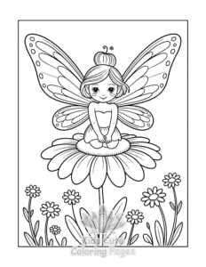 Free printable Fairy coloring page for kids