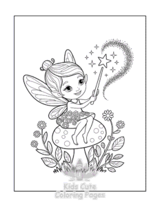 Easy Fairy coloring sheet for young children