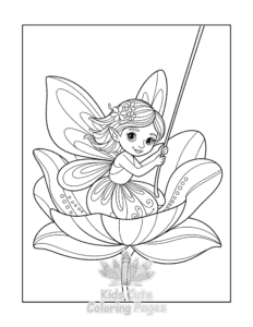 Easy Fairy coloring sheet for young children