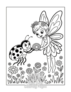 Fairy coloring page for boys, printable at home