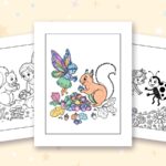 Fairy coloring pages: a crayon colored sample and free printable sheets