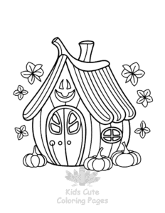 Fairy House coloring page for girls, free to print