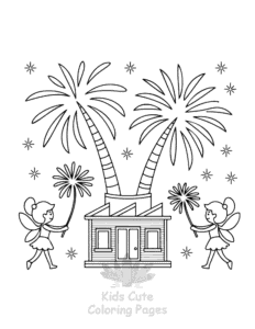 Fairy House coloring page for boys, printable at home