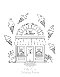 Fairy House coloring page for boys, printable at home