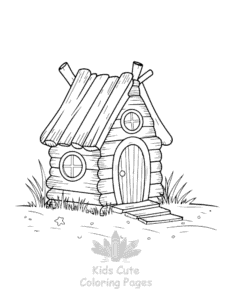 Easy Fairy House coloring sheet for young children