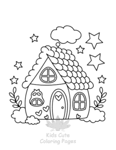 Fairy House coloring page for classroom activities