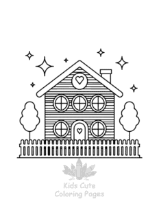 Easy Fairy House coloring sheet for young children