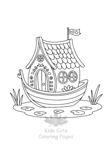 Free printable Fairy House coloring page for kids