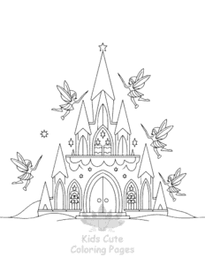 Free printable Fairy House coloring page for kids
