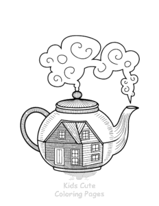 Fairy House coloring page for boys, printable at home