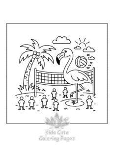 Flamingo coloring page for girls, free to print