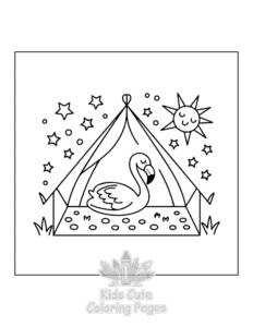 Flamingo coloring page for girls, free to print