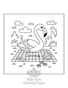 Printable Flamingo coloring sheet for preschoolers