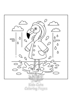 Flamingo coloring page for boys, printable at home