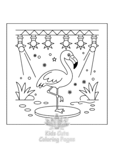 Flamingo coloring page for boys, printable at home
