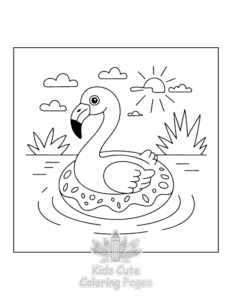 Easy Flamingo coloring sheet for young children