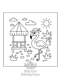 Flamingo coloring page for classroom activities