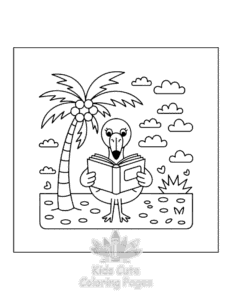 Easy Flamingo coloring sheet for young children