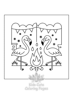 Flamingo coloring page for girls, free to print