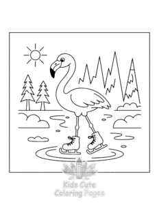 Simple Flamingo coloring page for toddlers