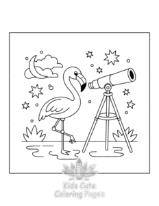 Printable Flamingo coloring sheet for preschoolers