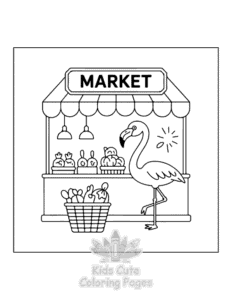Easy Flamingo coloring sheet for young children