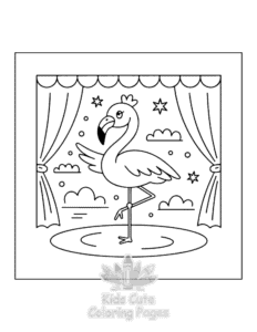 Printable Flamingo coloring sheet for preschoolers