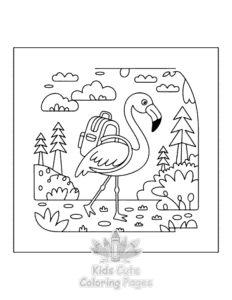 Flamingo coloring page for girls, free to print
