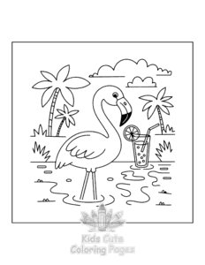Free printable Flamingo coloring page for kids