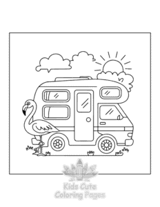 Flamingo coloring page for boys, printable at home