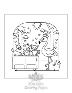 Flamingo coloring page for classroom activities