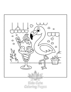 Easy Flamingo coloring sheet for young children