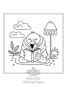 Free printable Flamingo coloring page for kids