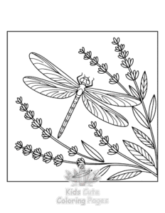 Free Floral Dragonflies coloring pages to print at home