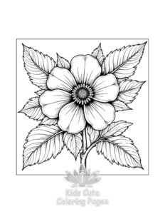 Free printable Flowers coloring page for kids