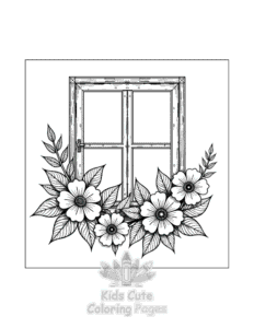 Printable Flowers coloring sheet for preschoolers