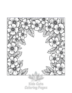 Flowers coloring page for girls, free to print
