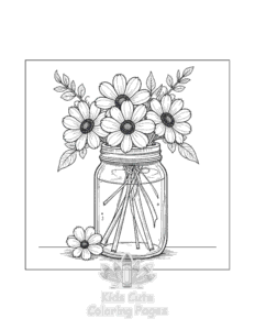Printable Flowers coloring sheet for preschoolers