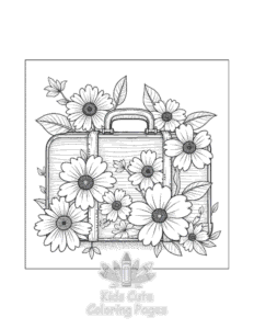 Free printable Flowers coloring page for kids