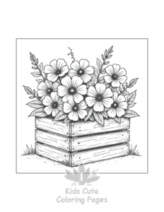 Flowers coloring page for boys, printable at home