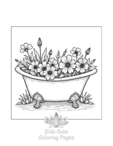 Simple Flowers coloring page for toddlers