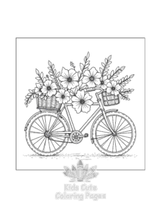 Printable Flowers coloring sheet for preschoolers