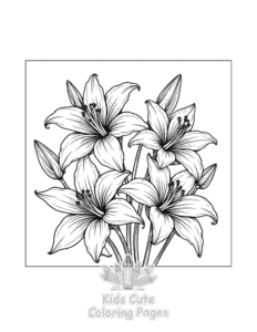 Printable Flowers coloring sheet for preschoolers