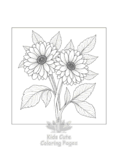 Free printable Flowers coloring page for kids