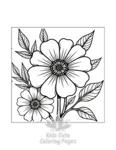 Printable Flowers coloring sheet for preschoolers