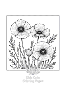 Easy Flowers coloring sheet for young children