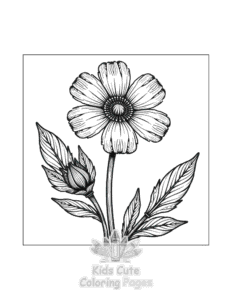 Free printable Flowers coloring page for kids