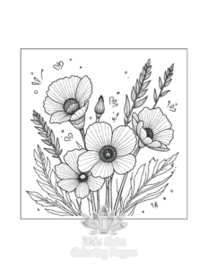Easy Flowers coloring sheet for young children