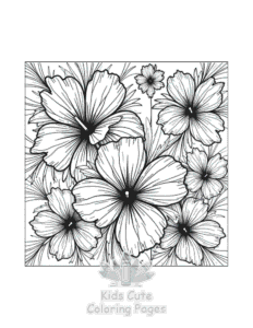 Free printable Flowers coloring page for kids